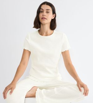 Pointelle Top 00GZ SILK WHITE