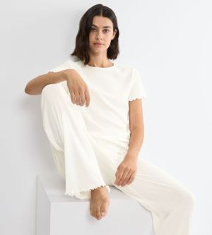 Pointelle Top 00GZ SILK WHITE