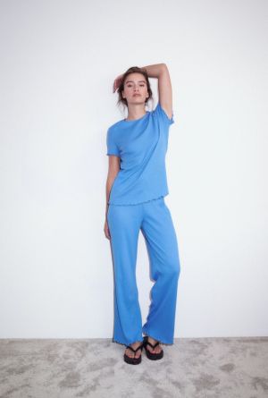 Pointelle Top 005J Blue