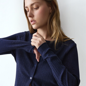 Versatile Rib Cardigan M008 BLUE - DAR