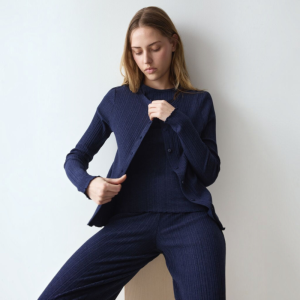 Versatile Rib Cardigan M008 BLUE - DAR